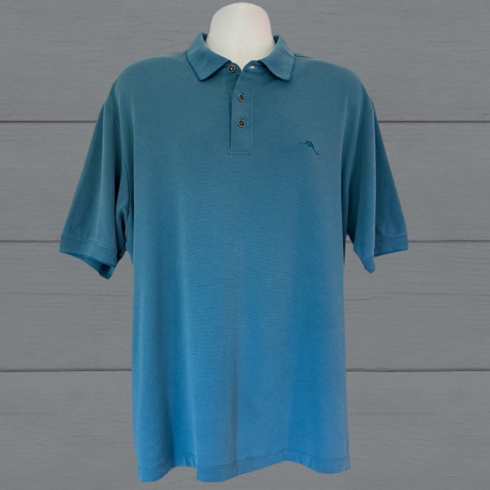 Tommy Bahama Men’s Polo Shirt XL — Soft Modal Blend in Teal Blue